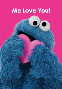 Cookie Monster Me Love You! Sesame Street - Greeting Card